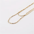 Europe Women Fashion Stainless Steel Blade Flower Chain and Link Chain Layer Necklace