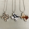 Bohemia Jewelry Creative 3D Horse Hair Leather Geometric Texas Map Leopard Pendant Choker Necklace