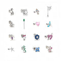 ZUOLA Trendy Fashion Piercing Jewelry Silver Plated Titanium Zircon Hypoallergenic Stud Earrings for Helix Cartilage Piercing