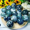 Natural Green Gemstone Crystal Druzy Geode Moss Agate Geode Ball Crystal Sphere for Healing