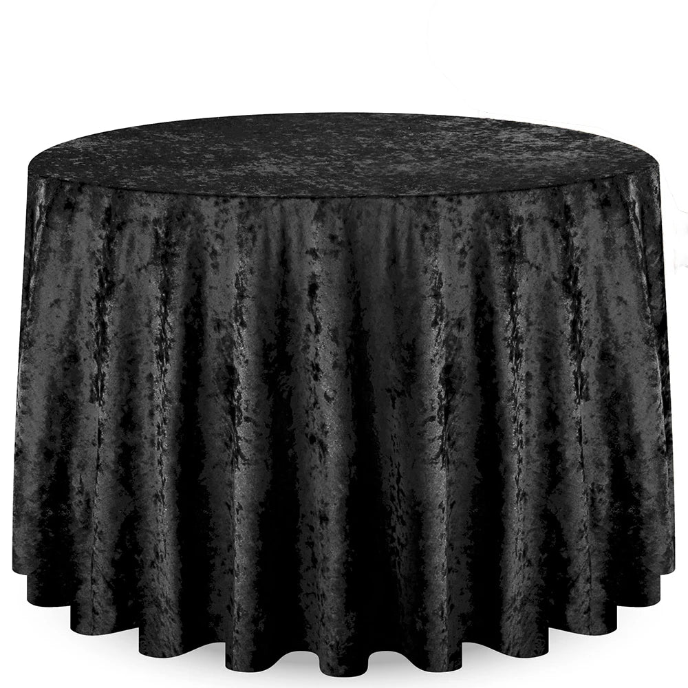 Luxury Modern High-End Tablecloth Polyester Solid Stretch Velvet for Family Banquets Parties Weddings Black Color Nonwoven