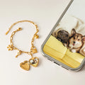 Heart Shape Custom Photo Locket Bracelet 18K Gold PVD Plated Stainless Steel Charm Paperclip Belcher Link Chain Pendant Bracelet