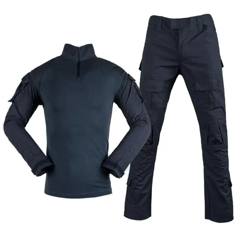 Men Uniform Camouflage Tactical Suit Breathable Rip-Stop Special Combat Shirt Coat Pant Set for Outdoor Activities