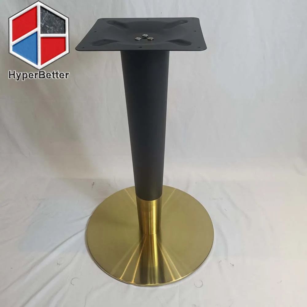 Restaurant Furniture Metal Leg Stainless Steel Table Base Customised Gold & Black Table Base