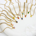 Women's Natural Stone Tennis Chain Stainless Steel Jewelry Necklace Birthday Valentine's Day Colorful Zircon Pendant Necklace