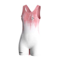 Gradient Pink Women's Compression Bodysuit 4-Way Stretch Flexible Breathable Streamlined Fit for Gym Workout Yoga