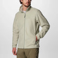Men's 100% Polyester Winter Woven Full Zip Fleece Safari Jacket with Stand Collar and Adjustable Hem