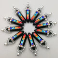 HY In stock Hexagonal column Gemstone Reiki Dowsing Healing Stone Necklace Pendulums home decoration