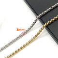 Stainless Steel Vacuum Gold Square Pearl Chain for DIY Necklace Bracelet Foundation Matching Foreign Trade Personality Fashion