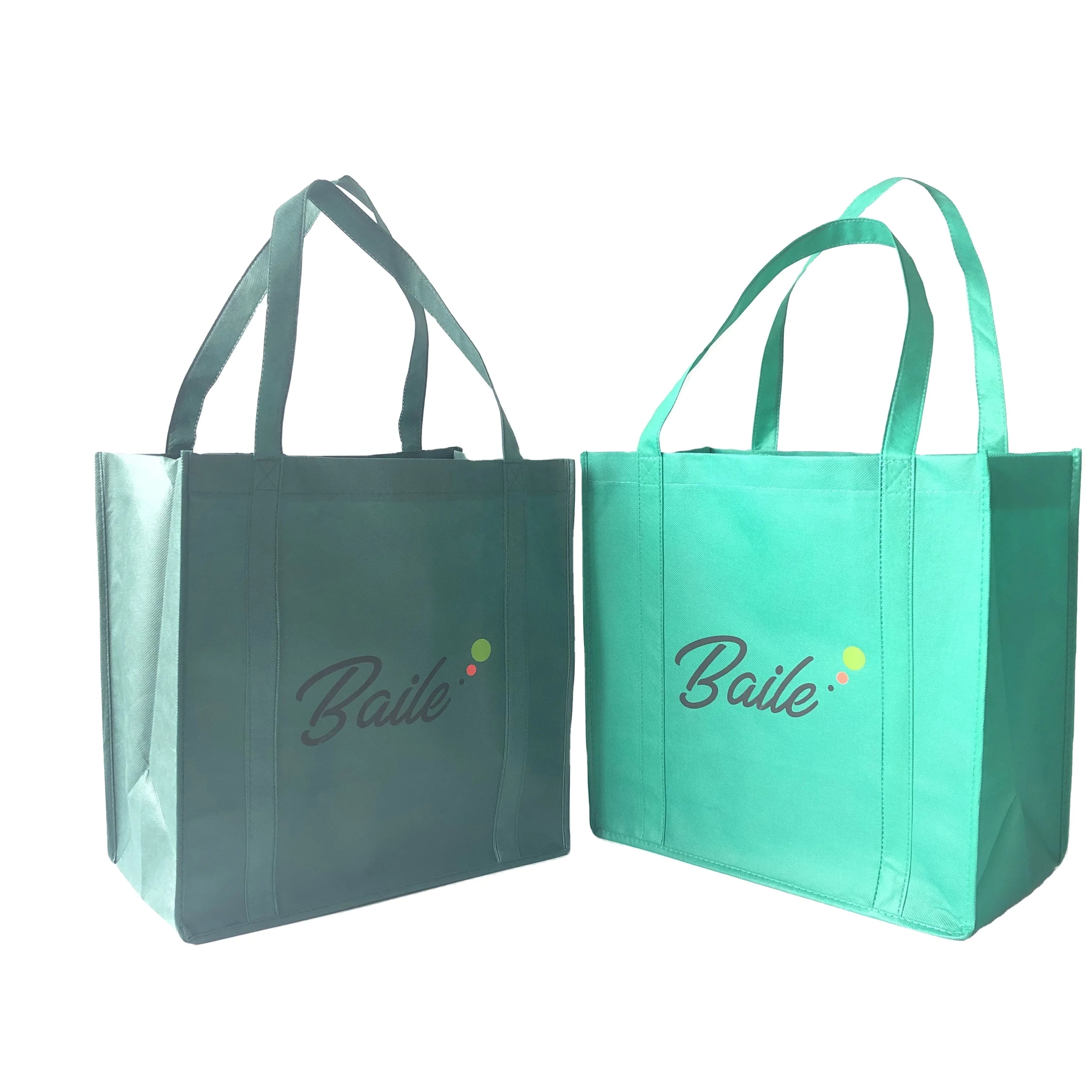 Low MOQ Eco-Friendly Non-Woven Reusable Grocery Tote Custom Logo Printed PP Non-Woven Shopping Cloth Bag Cartoon Cartoons