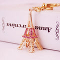 Eiffel Tower Sparkling Charm Metal 3d Keychain Crystal Keychain Paris Keychain