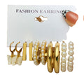 Pearl Twist Hoop Earrings Set Butterfly Acrylic Dangle Earrings for Women Metal Hollow Gold Plated Earring Cute Jewelry