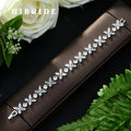 HIBRIDE Fashion Women Accessories Luxury Cubic Zirconia Flower Design CZ Stone Bracelet Bangle Bridal Wedding Jewelry Gift B-68