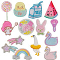 Cartoon  Iron on /self Sticker Embroidery Shooting Star Lollipop Angel Watermelon Patch for Kid Clothes Bag Decoration