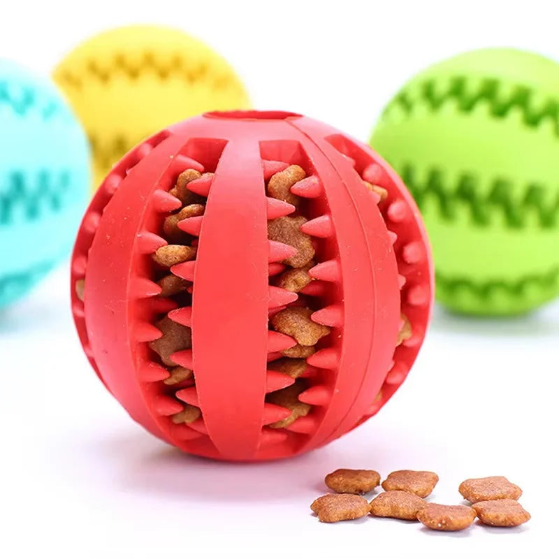Rubber Indestructible Treat Dispensing Ball Interactive Pet Ball Chew Dog Toy Hiding Food Puzzle Bite Hundespielzeug Dog Ball