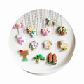Rainbow Cloud Flower Rabbits Tree Heart Farm House Resin Flat Back Cabochon Jewelry Charms DIY Accessories