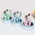 Cute 6 Pcs Pet Grooming Brush Kit With Undercoat RakeFlea CombDouble Sided Pin Brush Shedding Brush and Nail Clippers