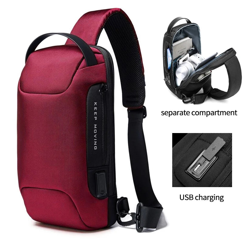 Factory High Quality Wholesale OEM Custom Men Fashion Korean Anti Theft Waterproof Crossbody Chest Shoulder Sling Bag for Men