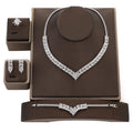 Echsio Jewelry Set Fashion Luxury Zirconia Necklace Bracelet Earrings Ring Wedding 4pcs Jewelry Set Exquisite Set 7908 Bisuteria