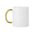 RubySub Wholesale Plating Glod Handle 11oz Ceramic Sublimation Blank Coffee Mugs