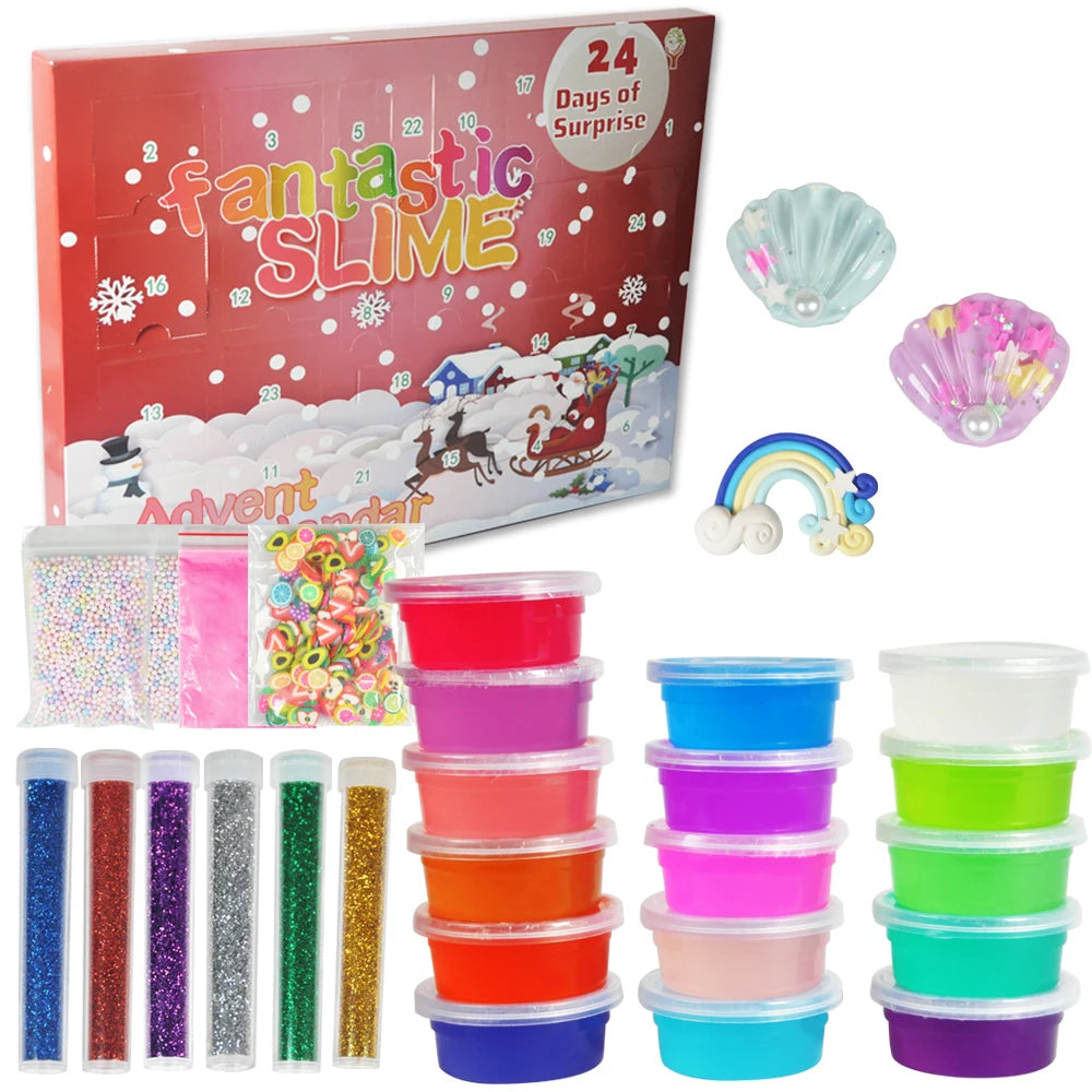 Fidget Toy Advent Calendar Box Factory Wholesale RTS Kid Fantastic Slime 24 Day Advent Calendar