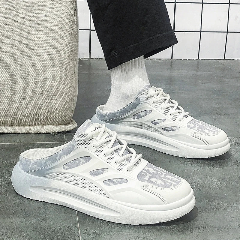 Korean Style New Fashion Breathable Slipper Lazy Pushes on Personalized Comfortable Casual Shoes for Men