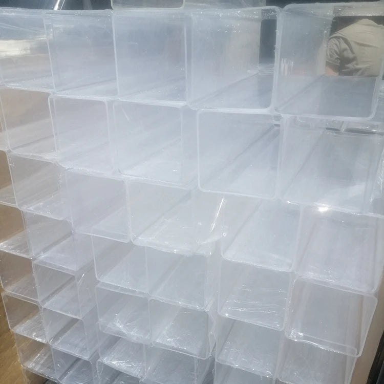 Yishun Manufacturer Wholesale 100*100mm 150mm*150mm Transparent Square PMMA Pipe Plastic Acrylic Square Tube