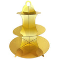 Three Tier Gold Modern Custom Design Home Decoration Afternoon Tea Display Paper Cake Stand for Wedding Cupcake Stand