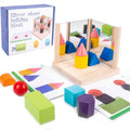 Wooden Children's Mirror Building Blocks Toy Wood Montessori Educational Mosaic Space Logical Thinking Training Toys for Kids