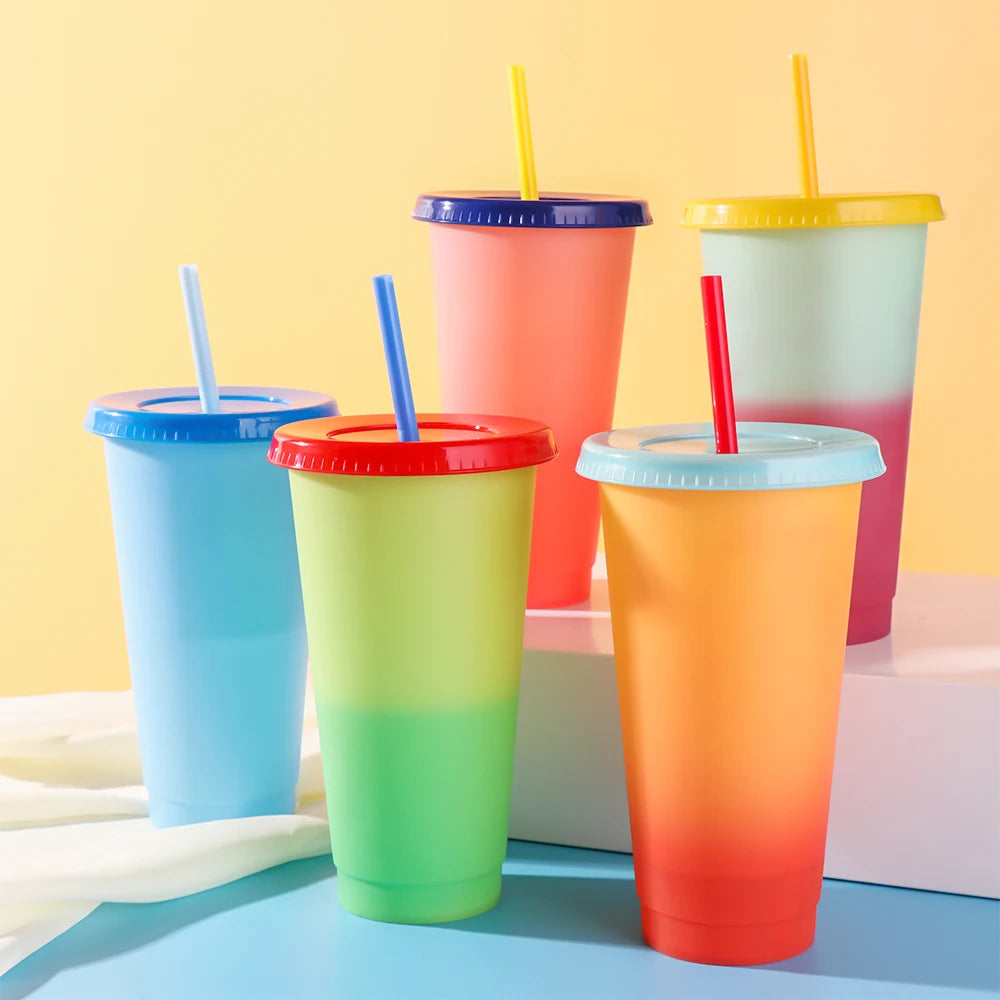 Matte Plastic Sublimation Colored Acrylic Tumbler Cups for Kids Bubble Tea Water Coffee Travel Mug Novelty Bulk Cold Parties