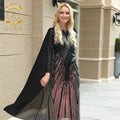 2022 New Sequin Embroidered Cape Muslim Long Dresses Abaya Borka Turkey Kaftan Abaya Islamic Evening Dress for Women