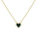Wholesale Women Jewelry 925 Sterling Silver Heart Necklace 18k Gold Plated Necklace Gemstone Malachite Necklace