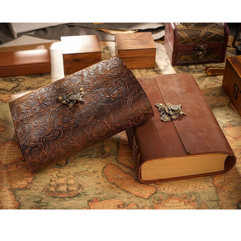 Printing A5 Daily Planner Supplies Blanks Paper Organizer Customized Embossed logo Genuine Leather Notebook