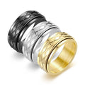 Fashion Trend Rotating Ring Double Diamond Engraving Decompression Meditation Double Rotating Ring Personality Hand Accessories