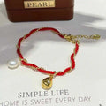 6-7mm AAAA Grade Rice Shape Natural Freshwater Pearl Gold Plated Women's Cute Bracelet New Year Celebration Rope Bangle