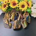 Hot Selling Nature Crystal Carved Angel Aura tiger Eye Raw Polished Point Tower