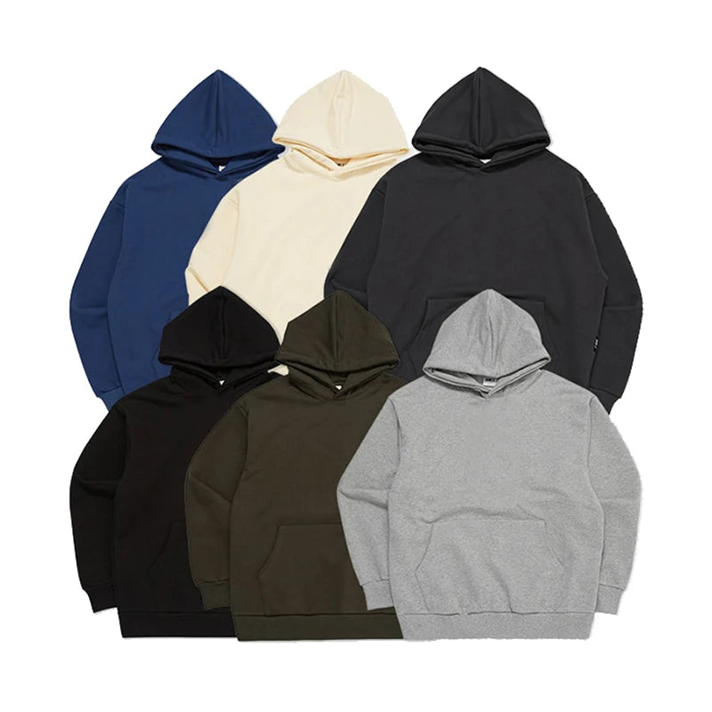 Custom Embroidery Logo Basic Blank Hoodies Sweatshirts Oversized Drop Shoulder Sweatshirt Pullover Hoodie for Men Wholesale