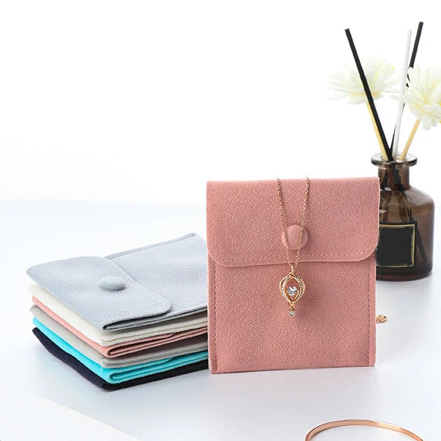 SSeeSY Heat Transfer Embossing Logo Jewelry Envelope Pouch Wholesale Custom Small Velvet Microfiber Multifunctional Jewelry Bag