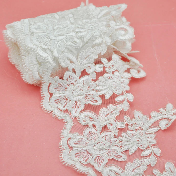 Europe Rose Wedding Inelastic Embroidery Lace Trims Curtain Tablecloth Slipcover Bridal DIY Clothing and Accessories Trimming