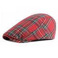 Custom Logo Fall Spring Summer British Retro Beret Newsboy Hat Women Korean Fashion Art Forward Flat Top Beret Plaid Ivy Hat