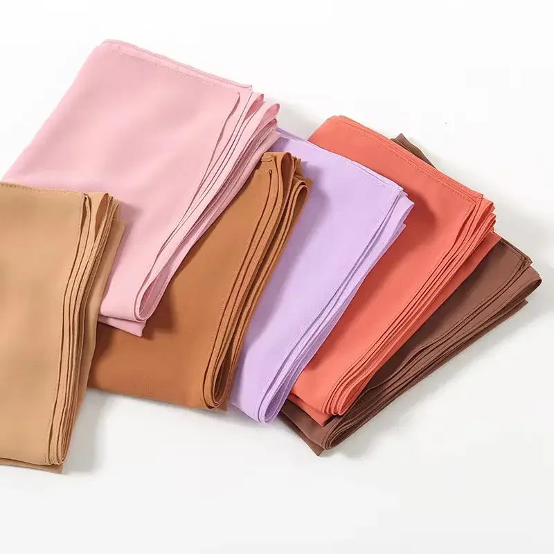 New Arrival Hijab Islam Malaysia Korean Chiffon Hijab Scarf Shawls Muslim Premium Thick Chiffon Scarf