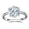 Messi Jewelry 18K White Gold Claw Setting  Women 1.53CT Round Cut Lab Grown Diamond Ring