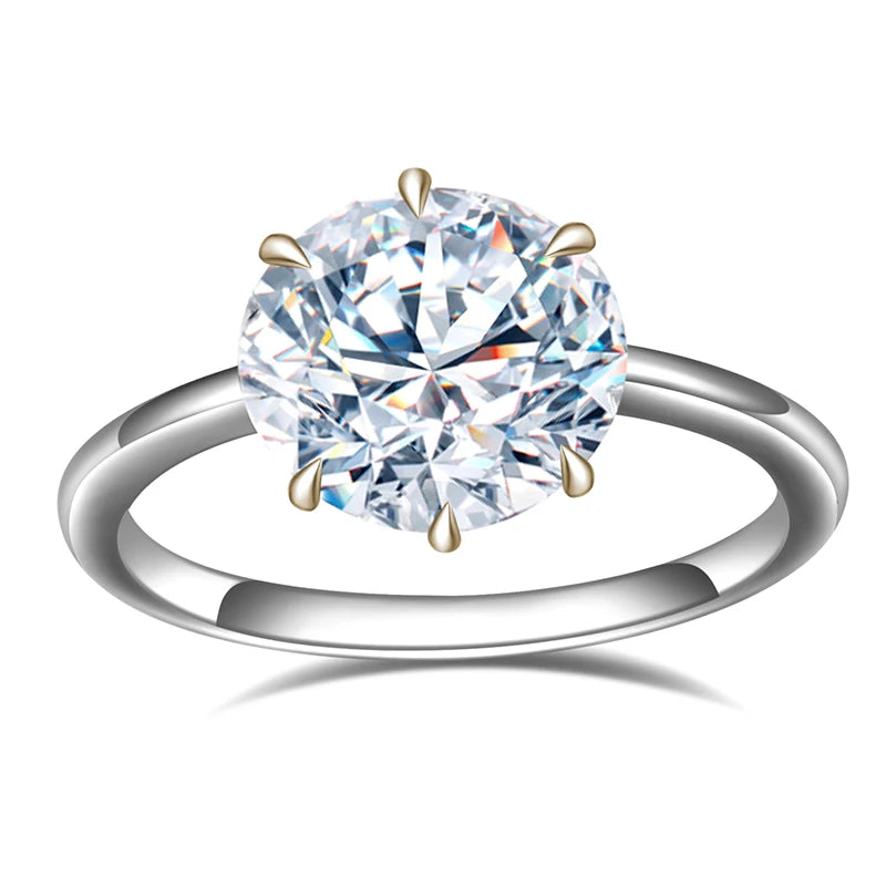Messi Jewelry 18K White Gold Claw Setting  Women 1.53CT Round Cut Lab Grown Diamond Ring