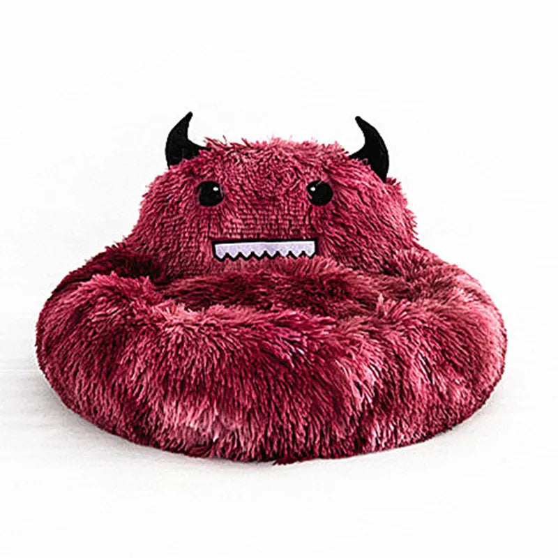 Customizable XL Small Solid Fiber Pet Sofa Warm Anti-Slip Monster Cat Dog Bed Heated Animal Cave Bed
