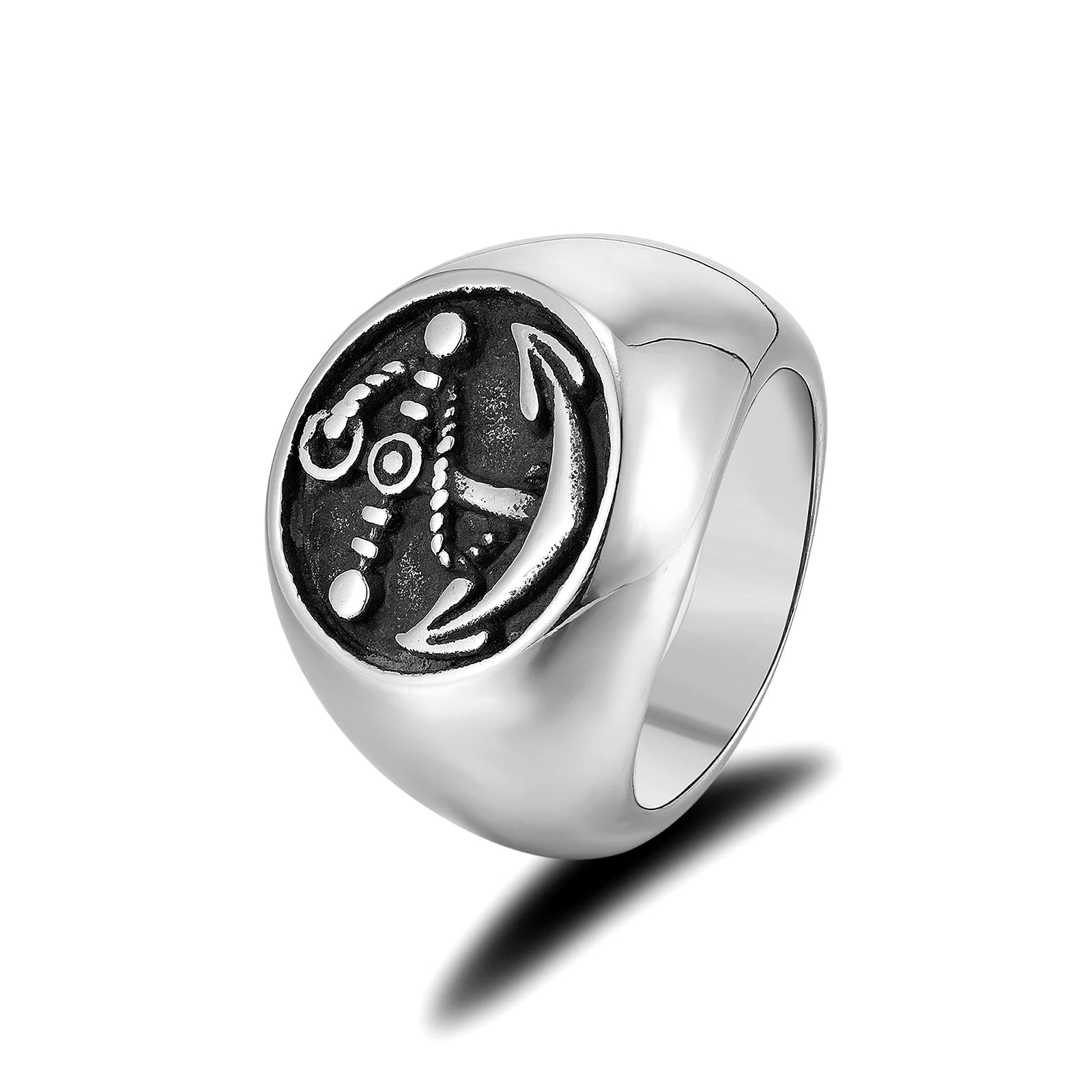 Men's Fashion Finger Ring 316L Stainless Steel Custom logo Rings for Men Viking Jewelry