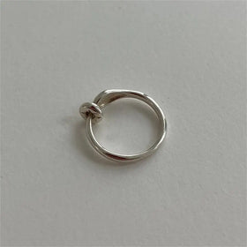 Light Luxury 925 Sterling Silver Minimalist Line Knot Rings for Women