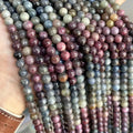 Natural Ruby Loose Beads Gradient Color Ruby Sapphire Round Bead 8mm Loose Beads for Jewelry Making