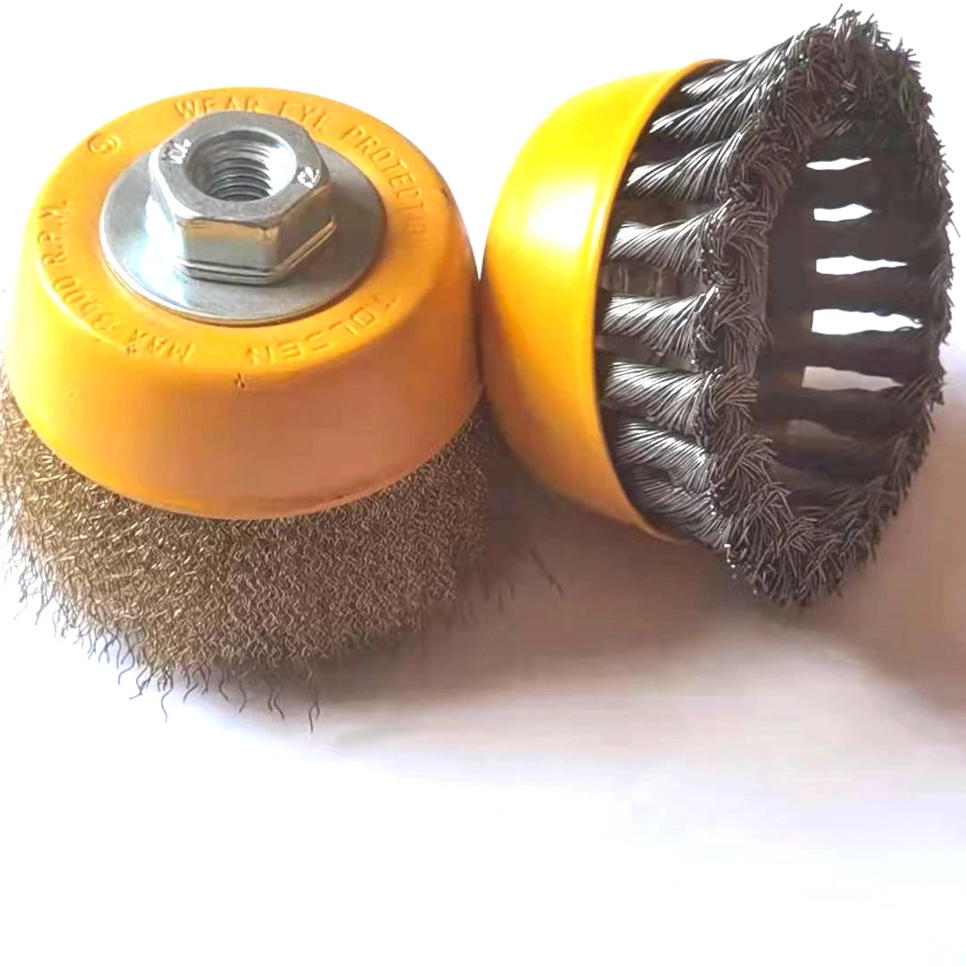 Esaputti SP700 Crimped Cup-A 4 Inch Stainless Brass Steel Wire Brushes Abrasive Disc ISO9001 Certified OEM 3-Year