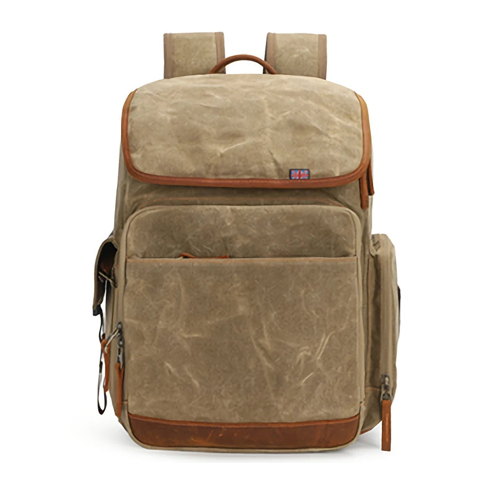 Vintage Large-Capacity Waterproof Custom Pattern Camera Backpack Multifunction Durable Wear-Resistant Canvas Portable Vintage