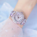 BS 08090 Watches Women Luxury Rhinestone Ladies Wrist Watch Rose Gold Steel Bracelet Female Lady Watches Relogio Feminino